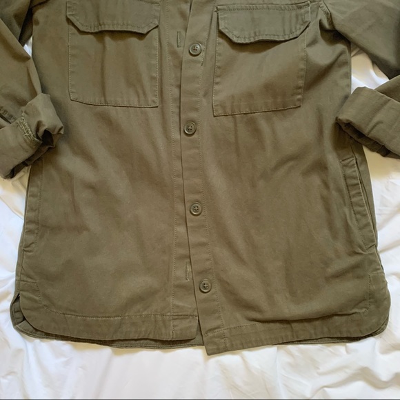 Military Style Garage Jacket in Army Green - Picture 4 of 5